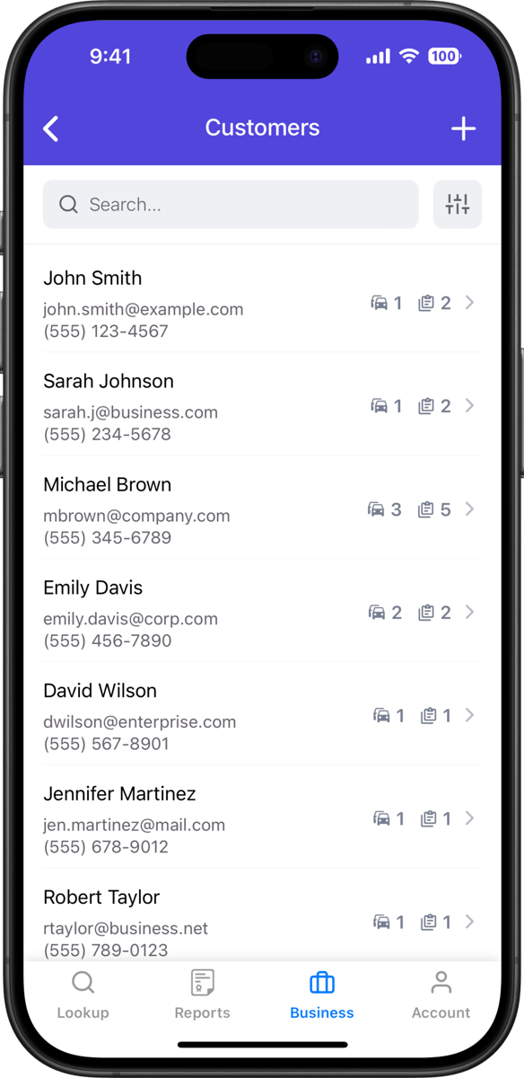 customer page