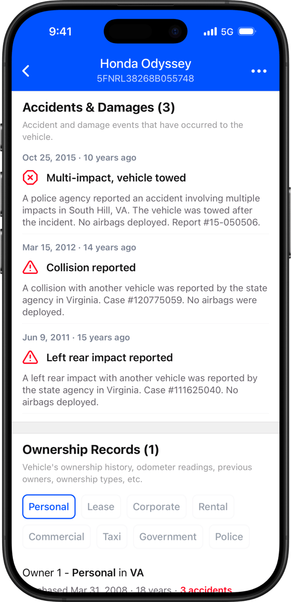 accidents page