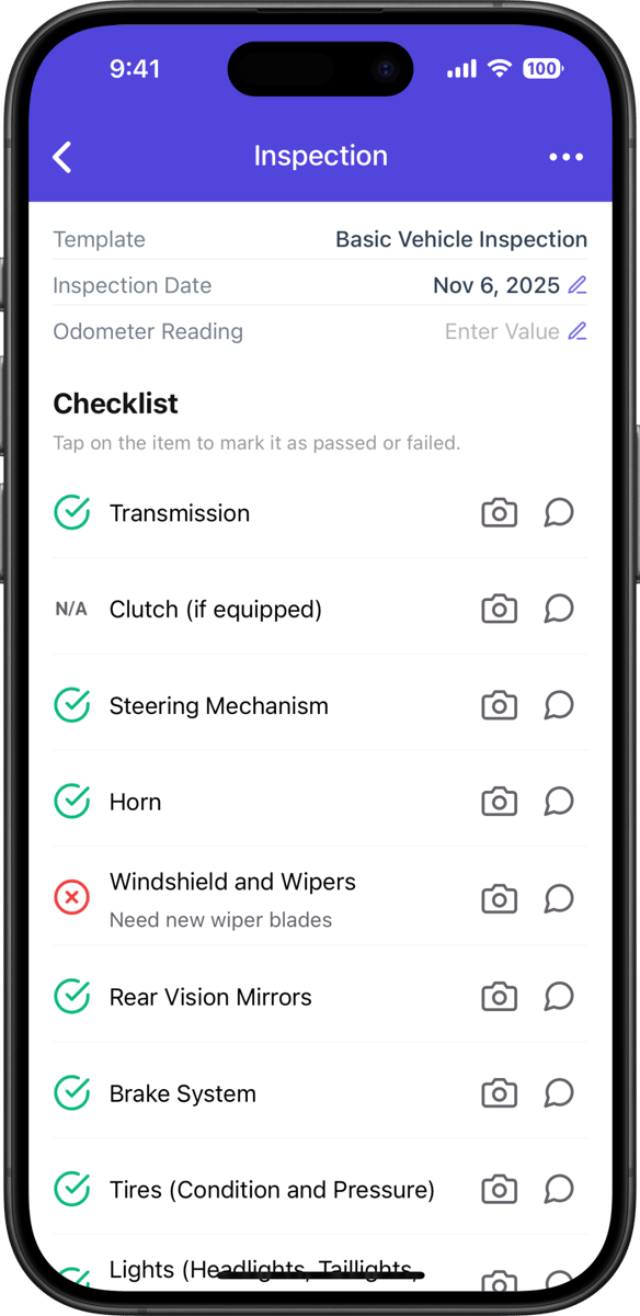 inspections page