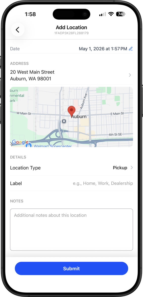 GPS location pinned on every vehicle lookup in Plate Lookup